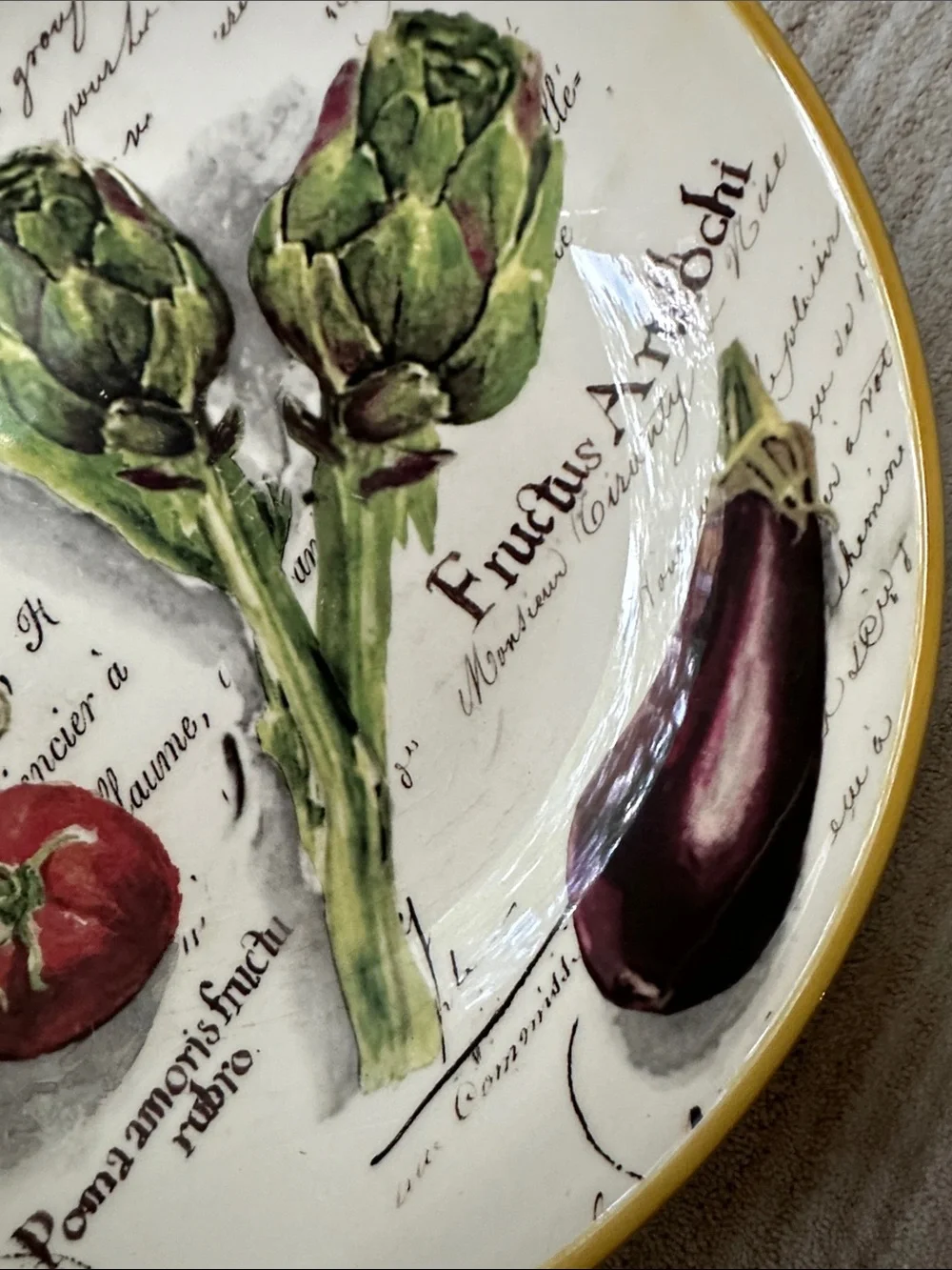EUC Williams Sonoma 13” Pasta Serving Bowl Marche Marc Lacaze Artichoke Eggplant